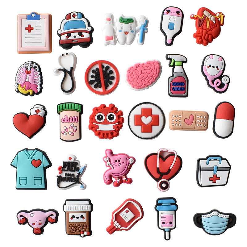 Embroidery Shoes - Nursing Shoe Charms for Crocs Accessories