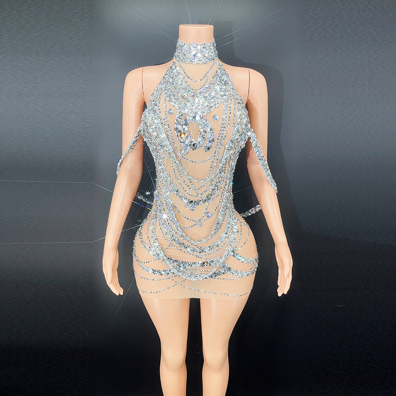Sexy Sparkly Silver Prom Dress - огляд і ціна Embroidery Skirt