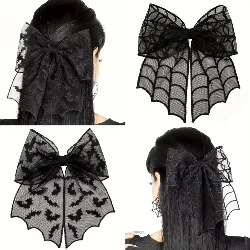 Lace Tulle Veil Hair Clips Bat - огляд і ціна Embroidery Gothic