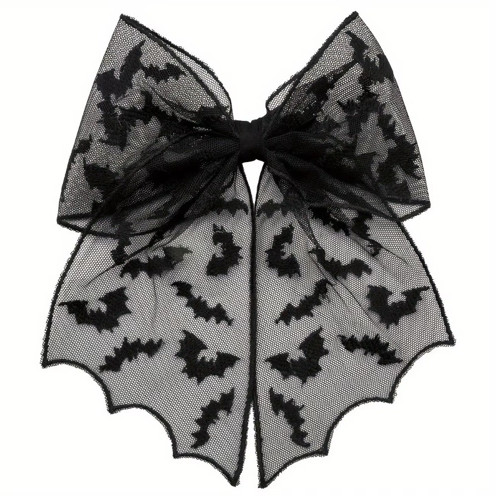 Lace Tulle Veil Hair Clips Bat - огляд і ціна Embroidery Gothic