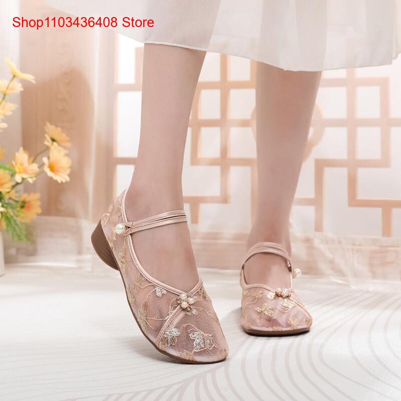 New Mesh Low Heels with Cheong - огляд і ціна Embroidery Shoes