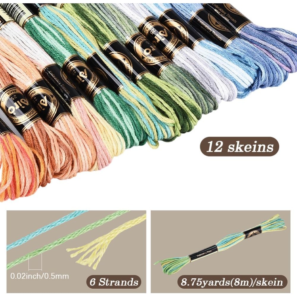 12 Skeins 105 Yards Cross Stit - огляд і ціна Embroidery Stitches