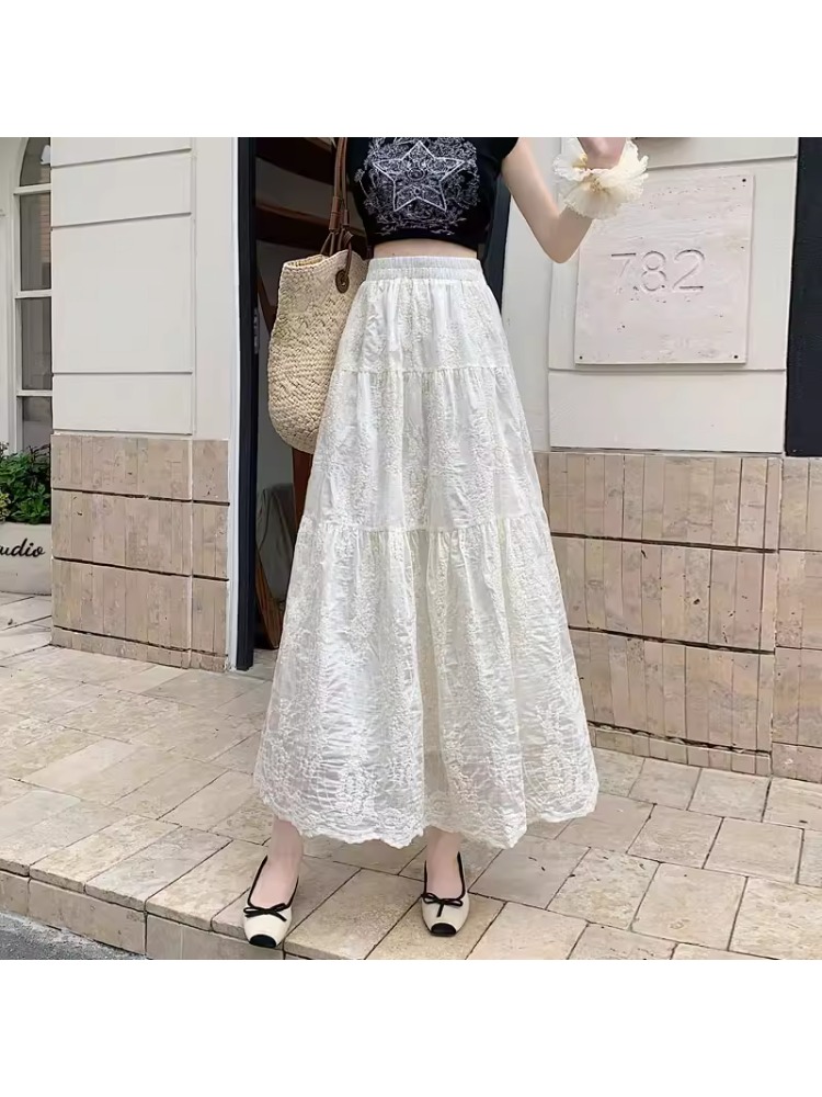 plus Size Women's High Waist A - огляд і ціна Embroidery Skirt