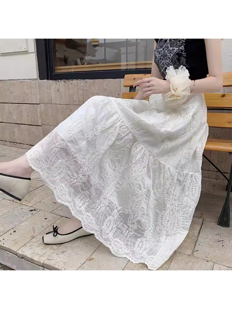 plus Size Women's High Waist A - огляд і ціна Embroidery Skirt