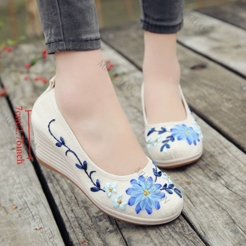 Embroidered Women Comfort Wedg - огляд і ціна Embroidery Shoes