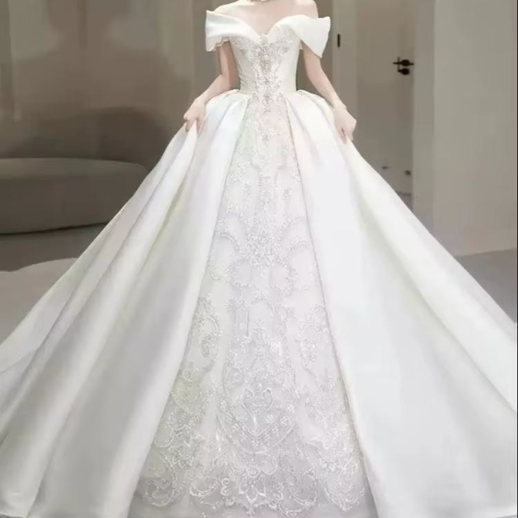 Chic Wedding Dresses Off Shoul - огляд і ціна Embroidery Skirt